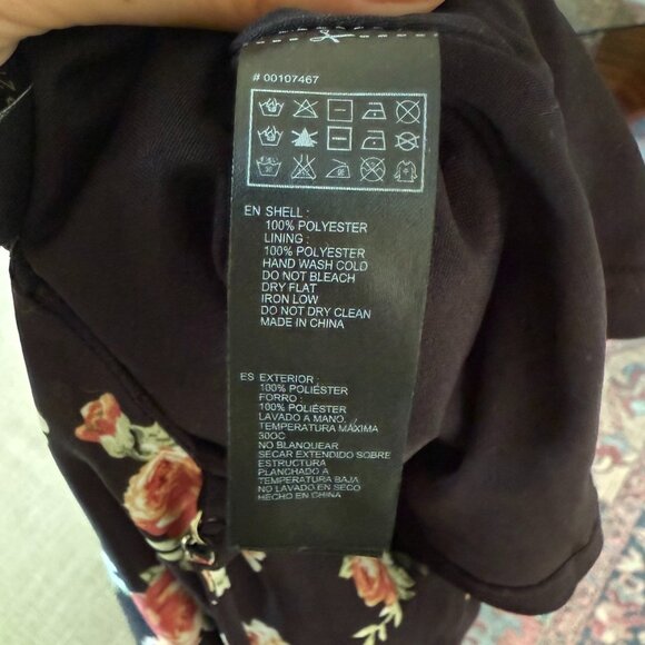 Forever 21 – Black Floral Skater Mini Dress – Size Small - Picture 11 of 12